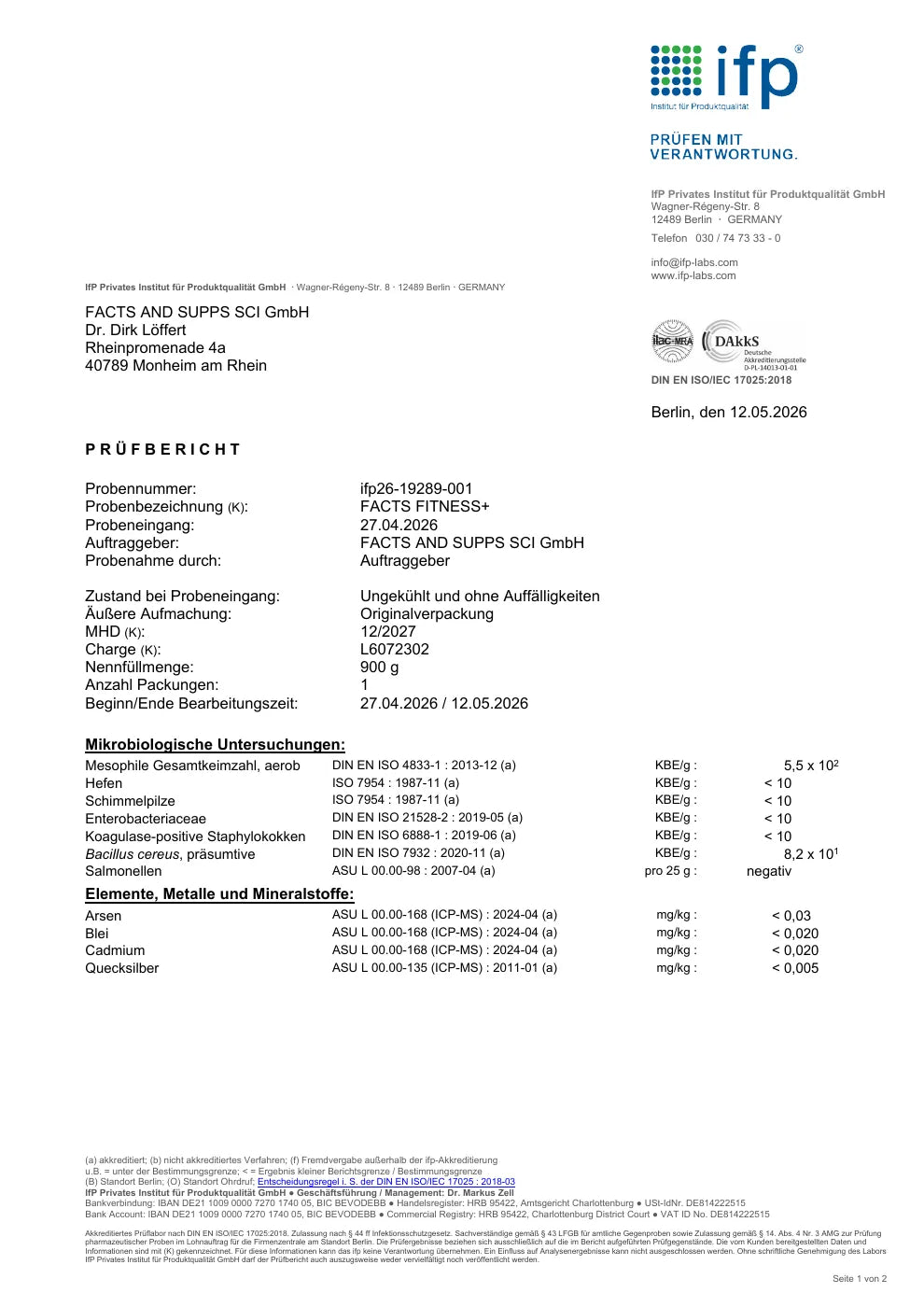 Prüfbericht · Fitness · 1