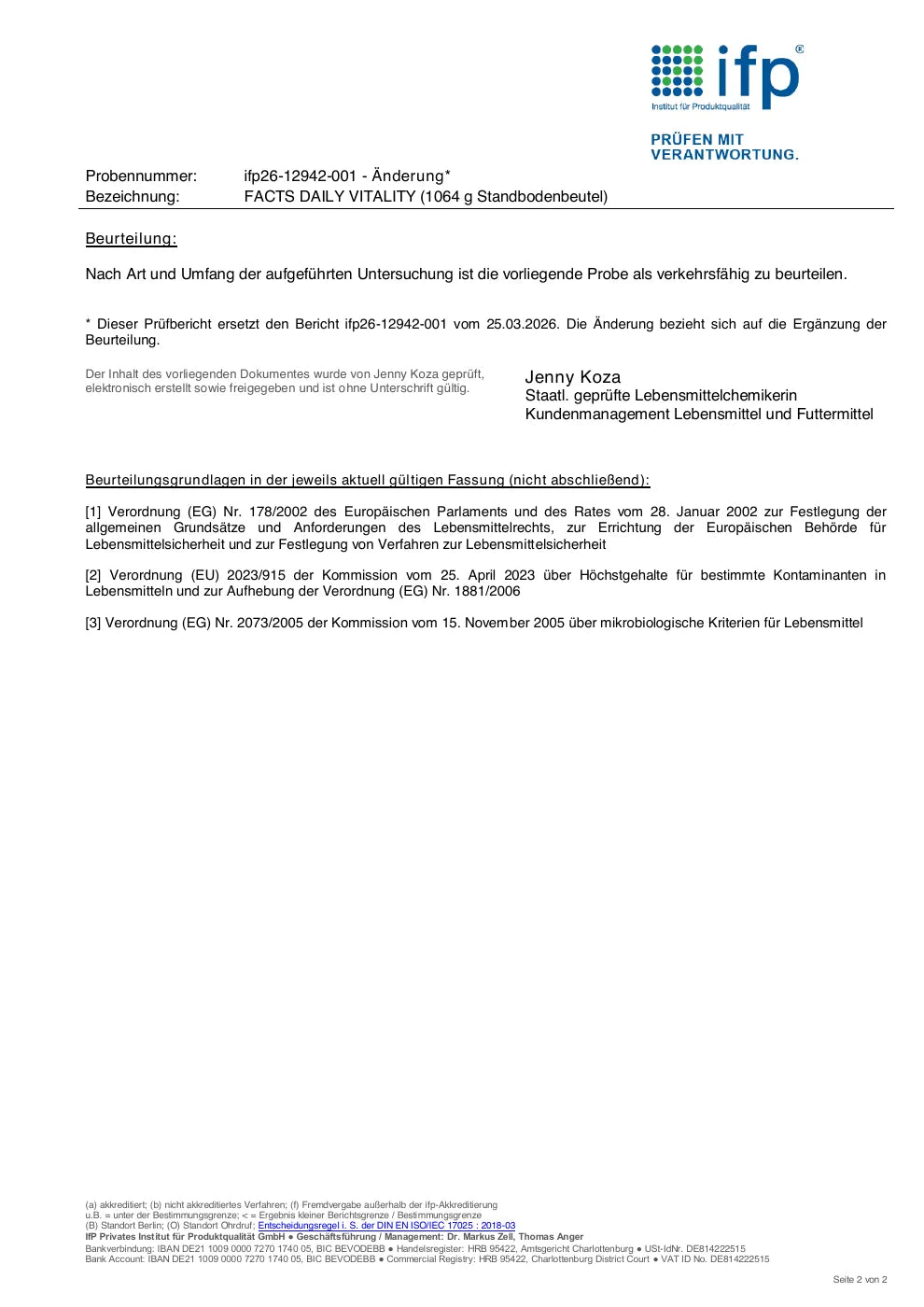 Lab report · Daily Vitality · 2